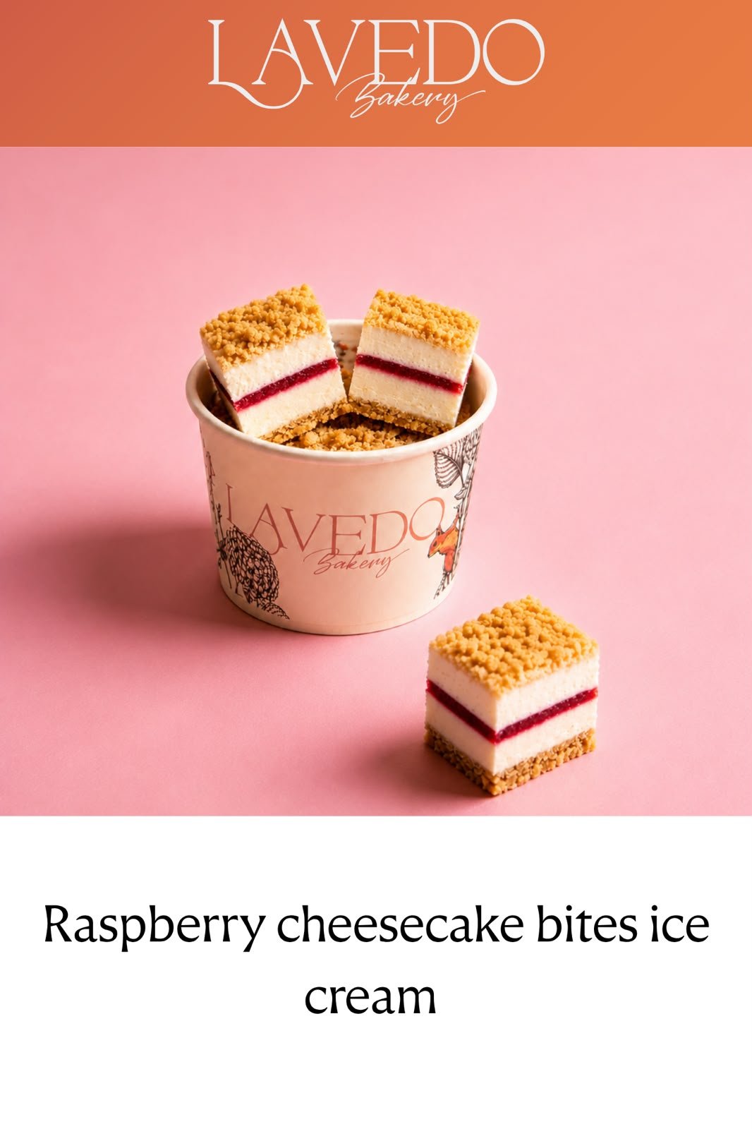 LAVEDO Raspberry Cheesecake Bites Ice Cream
